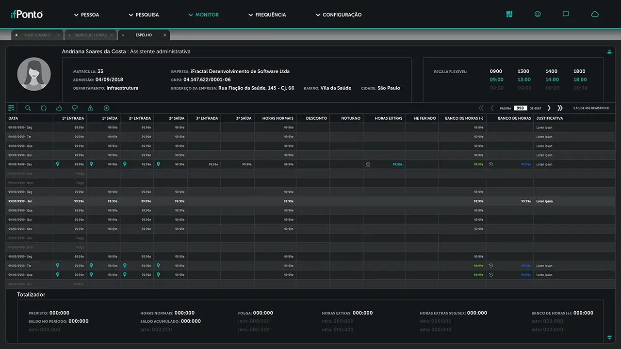 Relatórios de ponto para gestão de pessoas